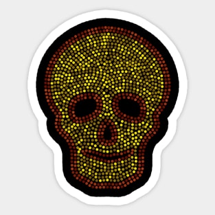 Gold Sequins Skull Sticker